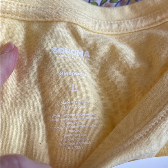 2Piece Pajama Set Women’s Floral Pant Bottom W Pocket NWT Yellow Top Sleepwear - Picture 6 of 6